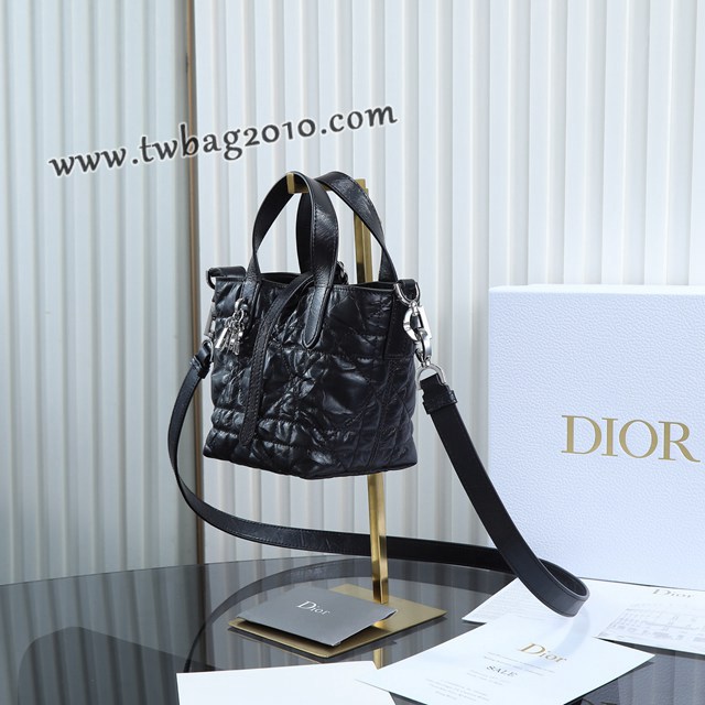 Dior专柜2025新款原厂皮手提包迪奥高仿原单油蜡黑迷你toujours竖版手袋 djfk1840